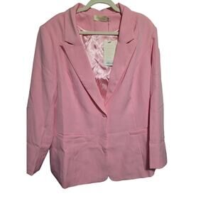Choosy Plus Size Soft Pink Blazer Size 20 NWT Structured Stretch Jacket